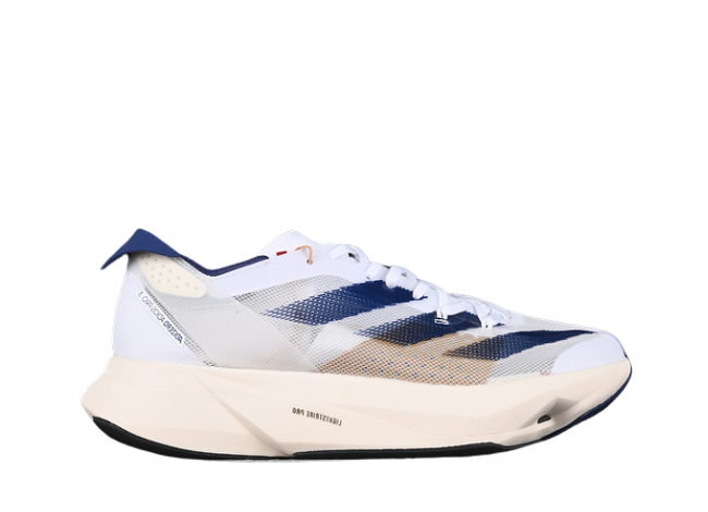 adidas ADIZERO ADIOS PRO 3 Cloud White/Dark Blue/Gold Metallic